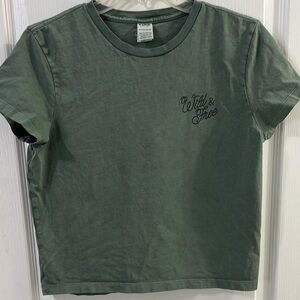 PINK Victoria's Secret Green Short Sleeve Tee with Logo Size Small
